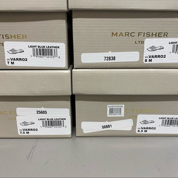 Marc Fisher Limited Style: Varro2 Color: Light Blue Leather Slides Sandals Flats - Picture 6 of 6